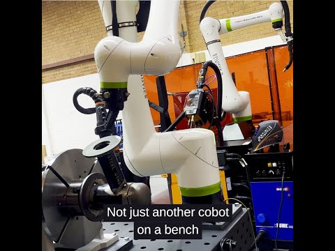 Demo of Fanuc cobot with a 2-axis synchronised positioner on pipe #fanuc #cobotwelding #pipewelding