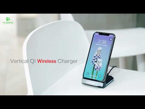 FLOVEME 10W Qi Fast Charge Wireless Charger with LED Light for iPhone 8 X