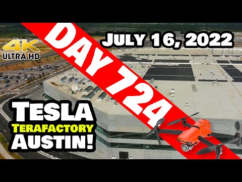 MORE SOLAR AT GIGA TEXAS! - Tesla Gigafactory Austin 4K  Day 724 - 7/16/22 - Tesla Terafactory Texas
