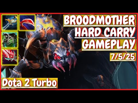 Broodmother 7/5/25 [HARD CARRY] [Gameplay DOTA 2 Turbo] 7.32