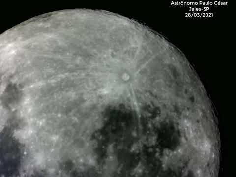 Inicio de Lua cheia 28/03 com telescópio