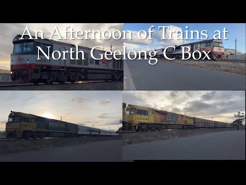 An afternoon of trains at North Geelong C Box, featuring Aurizon ACB locos on 5PM9 !