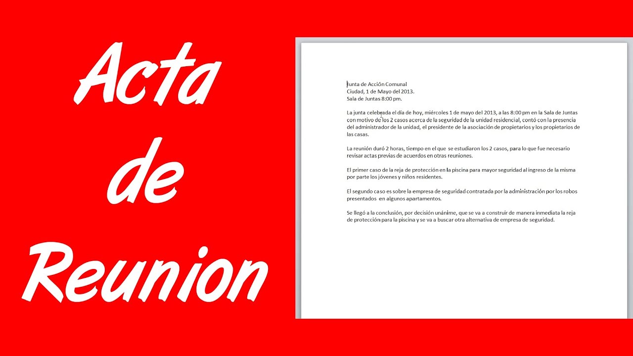 Como hacer una acta de reunión