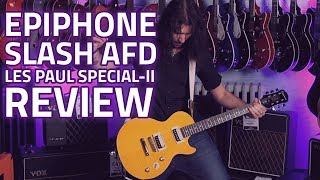 Video thumbnail for Epiphone Slash AFD Les Paul Special-II Guitar Outfit - Demo Review by PMTVUK