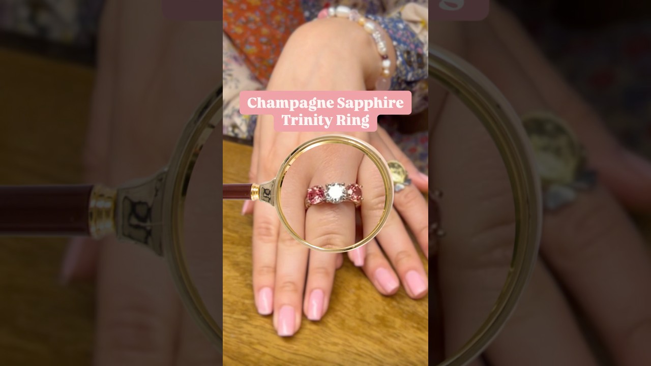 Beautiful Champagne Sapphire Trinity Ring. #jewelry #weddingrings #engagementring #ringmaking