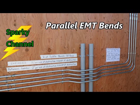 How To Make Parallel EMT Bends with 4 Point Saddle Bends and 90° Stubs