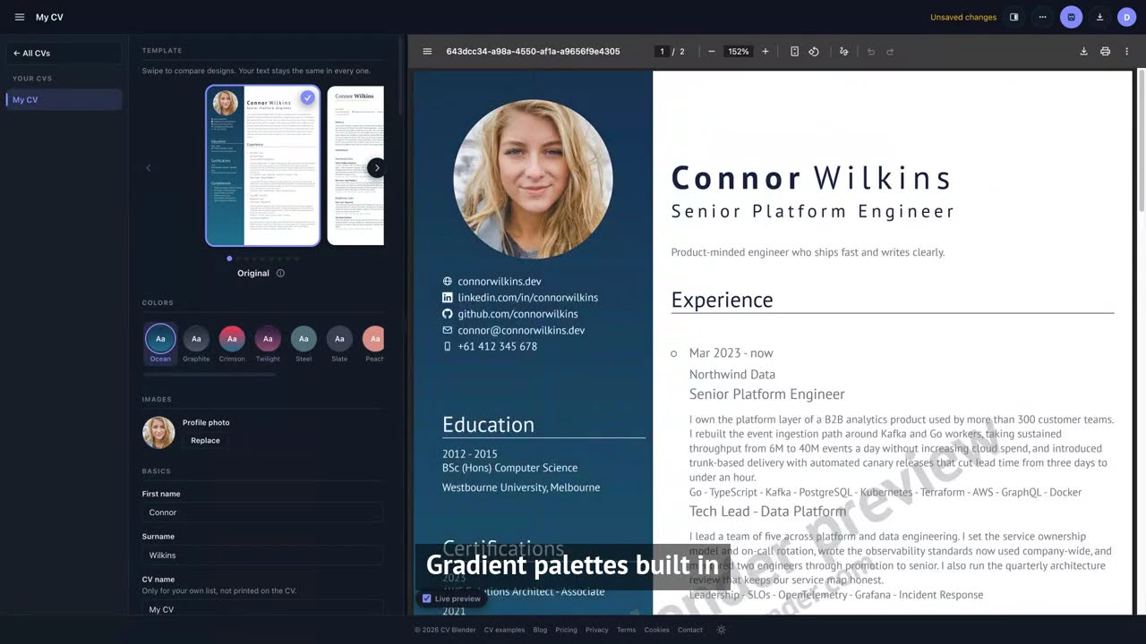 CV Blender video preview
