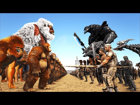 1000 APES vs 1000 HUMANS | EPIC BATTLE🦍