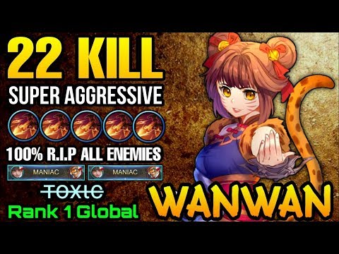 22 Kills Wanwan Super Aggressive Plays - Top 1 Global Wanwan by т̶o̶х̶ι̶c̶ - MLBB