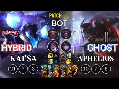 KT HyBriD Kai'Sa vs DWG Ghost Aphelios Bot - KR Patch 11.1