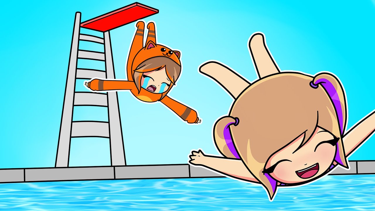 SALTAMOS a la PISCINA desde el TRAMPOLÍN MÁS ALTO en Roblox con Mandarina Thumbnail