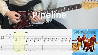 The Ventures - Pipeline (guitar cover with tabs & chords)