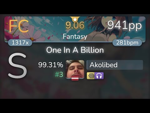 [9.06⭐] Akolibed | Wake Up, May'n! - One In A Billion [Fantasy] +HDNC 99.31% {#3 941pp FC} - osu!