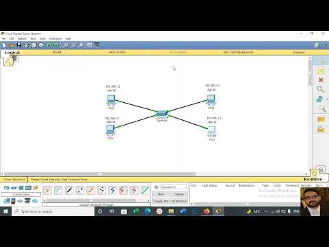 ربط سويتش اربع اجهزة بطريقة (VLAN) ببرنامج Cisco Packet Tracer