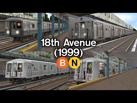 OpenBVE Virtual Railfanning: B and N Trains at 18th Avenue (1999)
