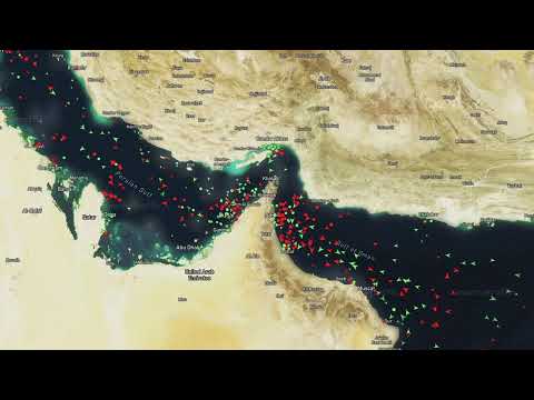 Vessel tracker showing traffic in Strait of Hormuz