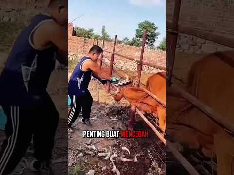 pemotongan tanduk sapi supaya lebih aman #sapi #sapisuper #ternaksapi #shortvideo