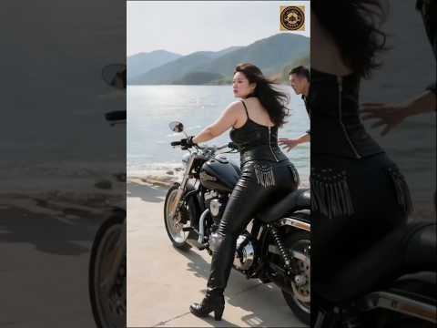 Bold Biker Girl Attitude 🏍️🔥Lake Side Bike Ride Vibes Powerful Woman on Heavy Bike 💪