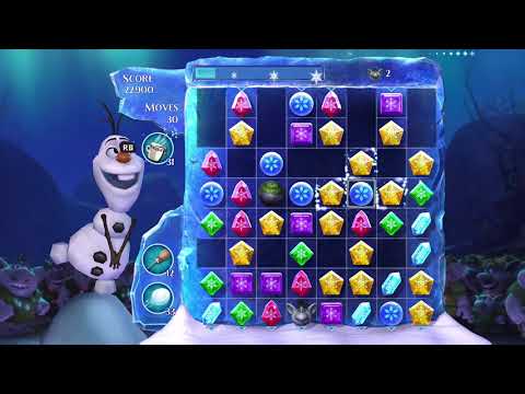 Frozen Free Fall: Snowball Fight Level 202 Walkthrough, No Power Ups