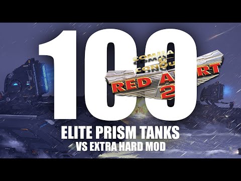 Red Alert 2 | Extra Hard Mod | 100 ELITE PRISM TANKS vs Brutal Ai