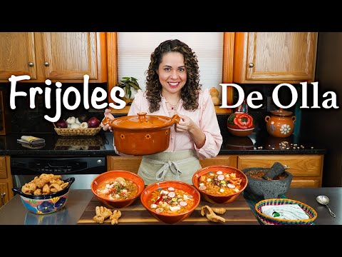 Authentic FRIJOLES DE LA OLLA cooked in a CLAY POT | Mexican BEAN recipe | Villa Cocina
