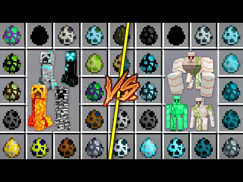 GOLEM STEVE - What if You USE ALL CREEPER EGGS vs GOLEM EGGS BATTLE Minecraft Different Creeper Golems Army Battle