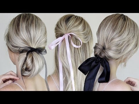 Simple & Easy Hairstyles Incorporating Bows & Ribbon