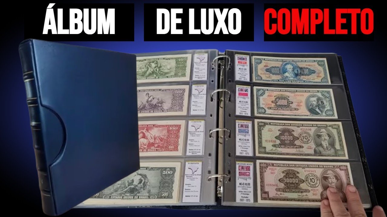 Coleção de cédulas nacionais por tipo e pequena coleção de réis por valor