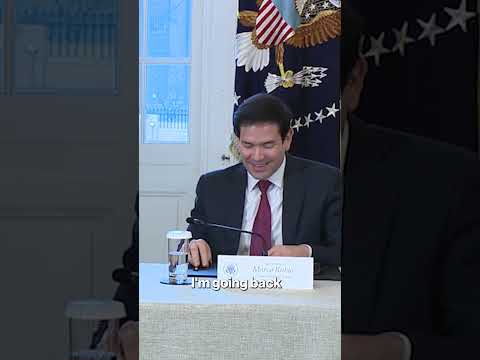 Marco Rubio Cringes as Trump Accidentally Reads Private Note Aloud #shortrs