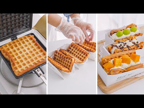 Whipped Cream Waffles Recipe | 와플 레시피 | 한국 길거리 음식