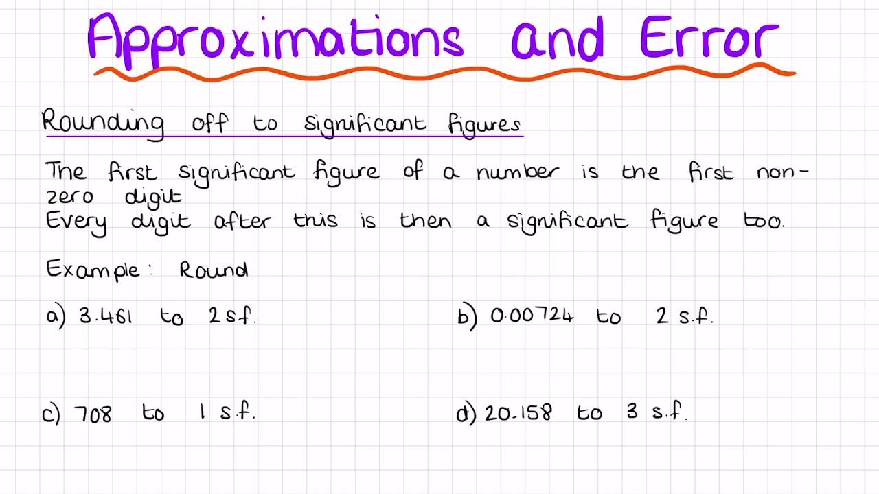 Approximations and error 1