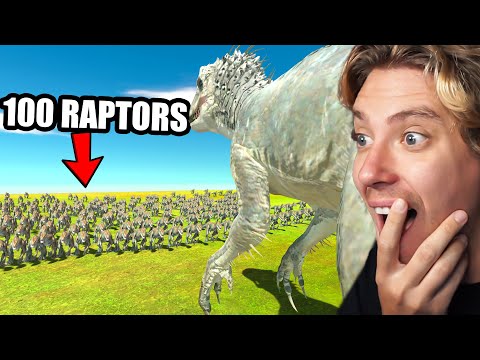 100 Raptors vs 1 Indominus Rex in ARBS