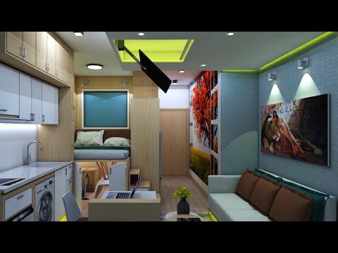 TINY APARTMENT 210sqft ( 19.5sqm MICRO STUDIO APARTMENT TOUR ) | SPACE SAVING IDEAS FOR SMALL SPACE