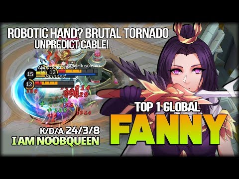 24 Kill ROBOTIC HAND? I AM NOOBQUEEN Top 1 Global Fanny - Mobile Legends