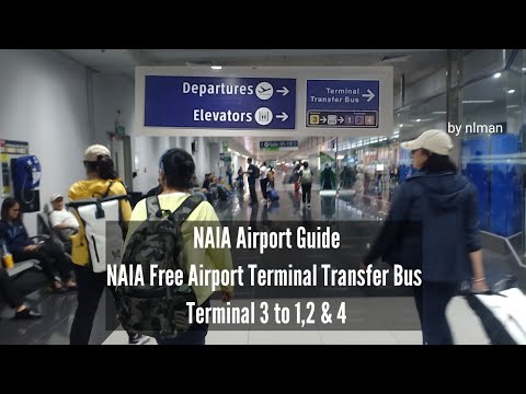 Guia do aeroporto NAIA: Ônibus gratuito de transferência do terminal do aeroporto NAIA - Terminal 3 a 1,2,4