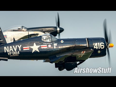 F4U Corsair and P-51 Mustang Joint Flybys - EAA AirVenture Oshkosh 2021