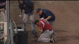 Miracle bat boy hit in face by foul ball