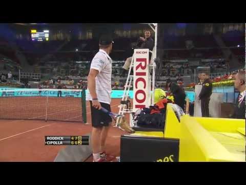🎾Andy Roddick best tennis racket smash off all time, checks for warning, then smashes it again.