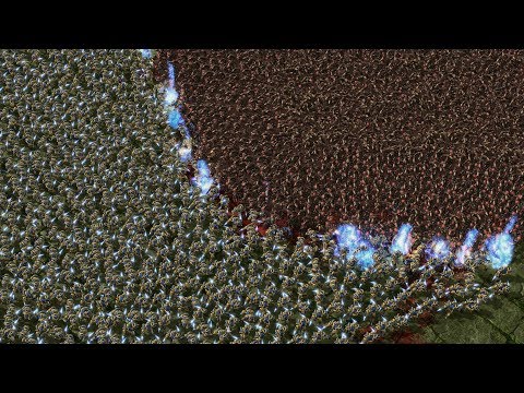 5.000 ZEALOTS vs 2.300 INFESTED TERRANS - Starcraft 2 MASSIVE Battle