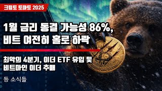  12/24) 1월 금리 동결 가능성 86%, 비트 여전히 홀로 하락 최악의 4분기, 이더 ETF 유입 및 비트마인 이더 추매
