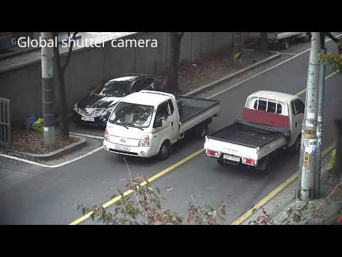 So sánh hình ảnh giữa "Rolling shutter" camera với "Global shutter camera"