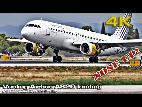 Airbus A320 Wheelie Landing at Valencia (VLC) [4K]