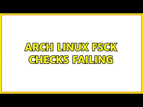 Arch linux fsck checks failing