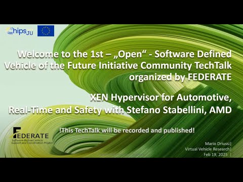 SDVoF TechTalk, XEN Hypervisor for Automotive, Real Time and Safety! with Stefano Stabellini,