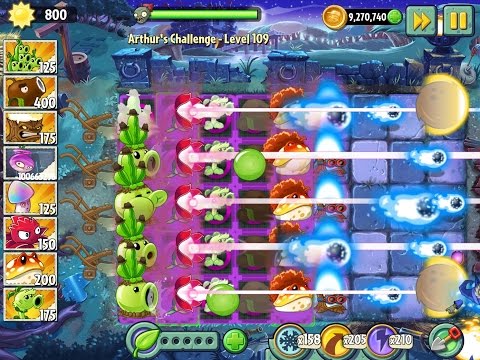 Plants vs Zombies 2 Arthur's Challenge Epic Hack Level 109 - Primal Toadstool Stinger & Peapod