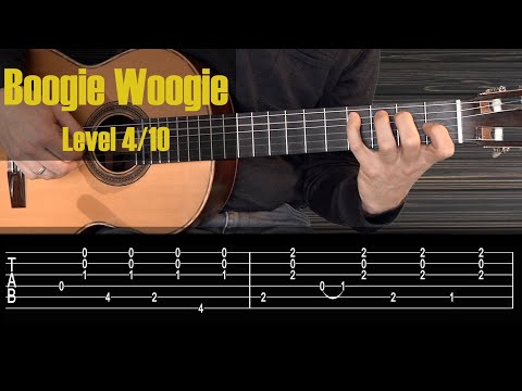 Boogie Woogie/Blues in E - Fingerstyle Guitar. Tutorial with Tab/Sheet