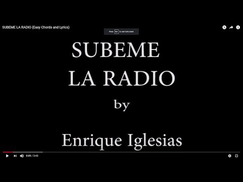 Súbeme La Radio - Enrique Iglesias