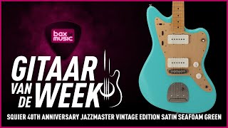 Video thumbnail for GVDW Squier 40th Anniversary Jazzmaster Vintage Edition Satin Seafoam Green I Bax Music by Bax-shop | Bax Music Goes