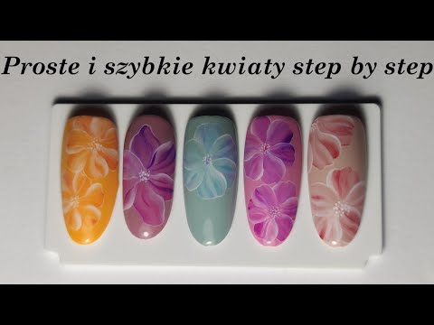 Proste i szybkie kwiaty krok po kroku || Fast and easy flowers || nails tutorial