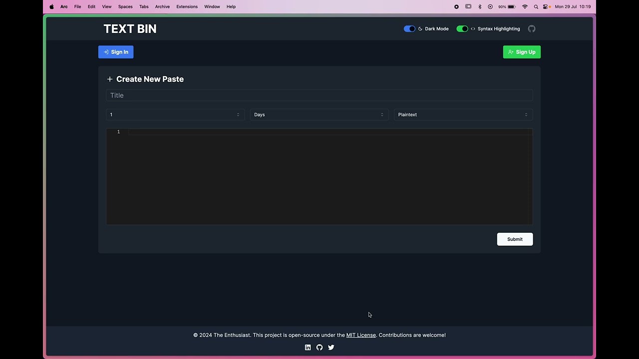 Text Bin demo video